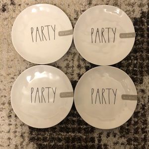 Rae Dunn Set of 4 PARTY Plates